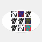 Pop Art Elephants Ovaler Aufkleber (Vorderseite)