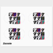 Pop Art Elephants Ovaler Aufkleber (Blatt)