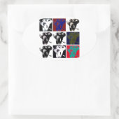 Pop Art Elephants Ovaler Aufkleber (Tasche)