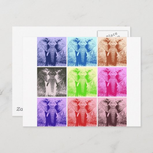Pop Art Elephants Postkarte (Vorne/Hinten)