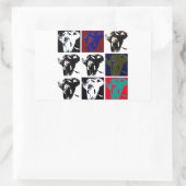 Pop Art Elephants Rechteckiger Aufkleber (Tasche)