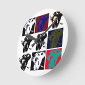 Pop Art Elephants Runde Wanduhr (Winkel)