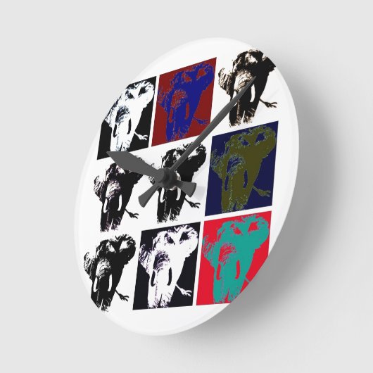 Pop Art Elephants Runde Wanduhr (Winkel)