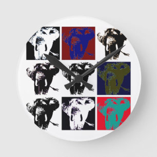 Pop Art Elephants Runde Wanduhr