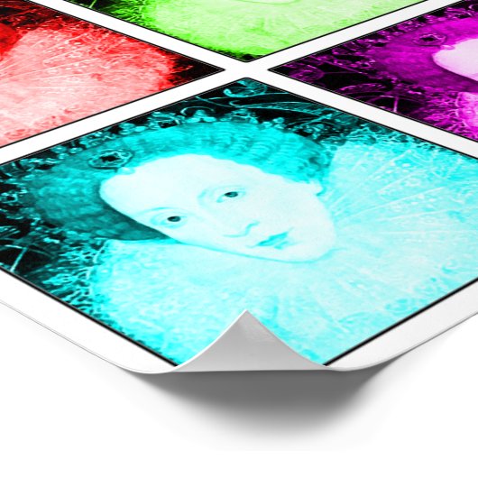 Pop Art Elizabeth I Poster (Ecke)