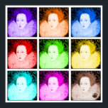 Pop Art Elizabeth I Poster<br><div class="desc">Diese farbenfrohe Pop-Kunstversion eines Porträts von Elizabeth the First ist ein lustiger Weg,  um Ihre Liebe von Elizabeth I und allen Dingen Elizabethan auszudrücken. Erhältlich auf einer breiten Palette von T - Shirt und Geschenken.</div>