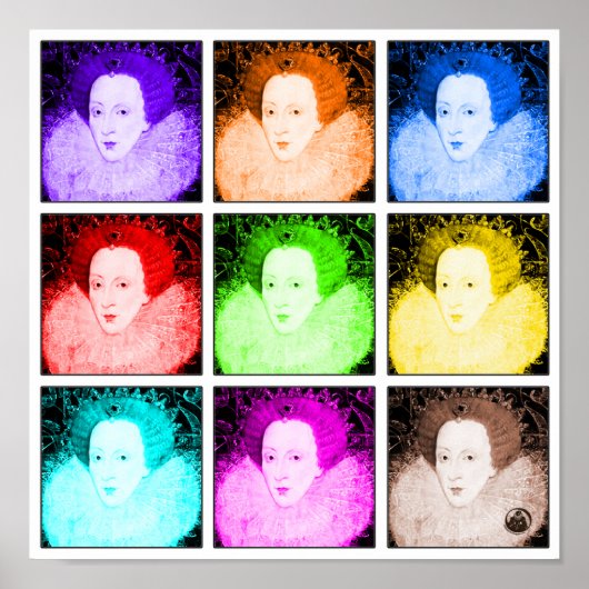 Pop Art Elizabeth I Poster (Vorne)