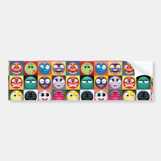 Pop Art Emojis Autoaufkleber (Vorne)