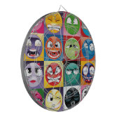 Pop Art Emojis Dartscheibe (Vorderseite Links)