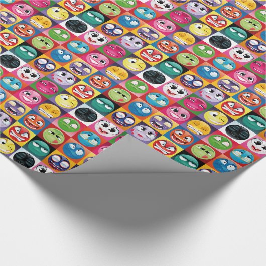 Pop Art Emojis Geschenkpapier (Ecke)