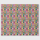 Pop Art Emojis Geschenkpapier (Flach)