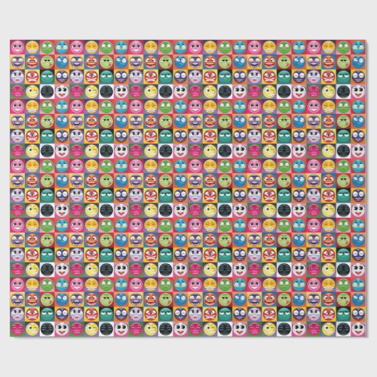 Pop Art Emojis Geschenkpapier (Flach)