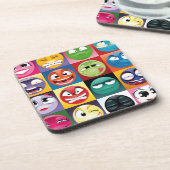 Pop Art Emojis Getränkeuntersetzer (Linke Seite)