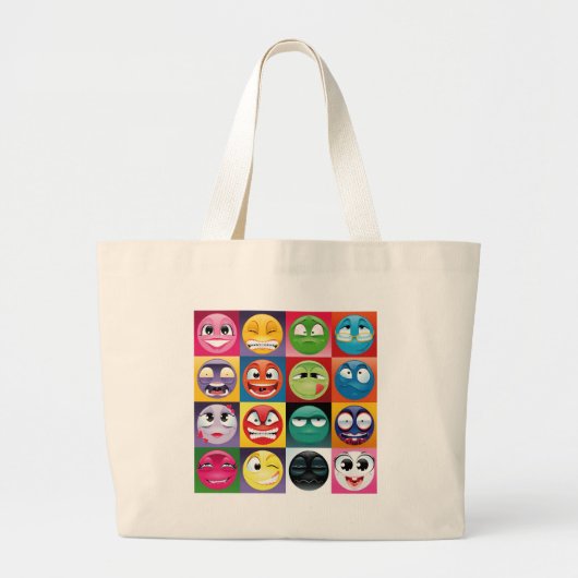 Pop Art Emojis Jumbo Stoffbeutel (Vorne)