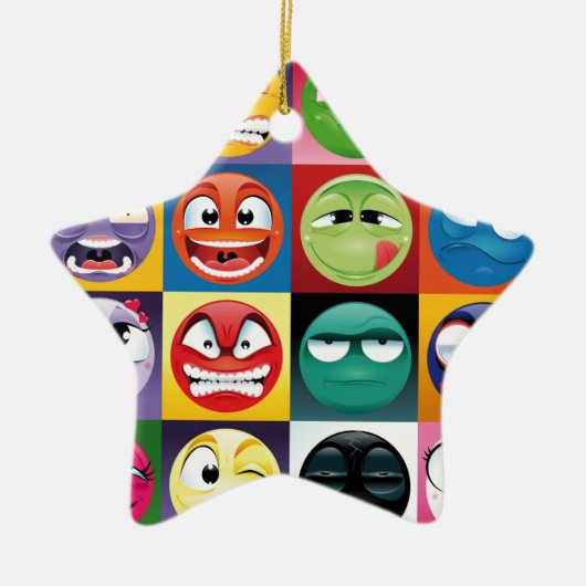 Pop Art Emojis Keramikornament (Vorne)