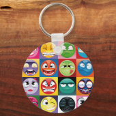 Pop Art Emojis Schlüsselanhänger (Vorderseite)