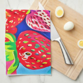 Pop Art Erdbeeren Geschirrtuch (Viertel Falte)