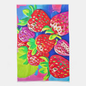 Pop Art Erdbeeren Geschirrtuch (Vertikal)