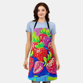 Pop Art Erdbeeren Schürze (Getragen)