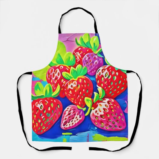 Pop Art Erdbeeren Schürze (Vorderseite)