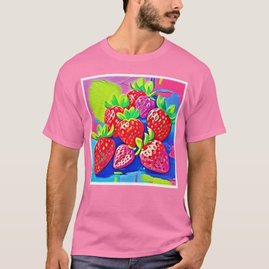Pop Art Erdbeeren T-Shirt (Vorderseite)