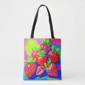 Pop Art Erdbeeren Tasche (Vorderseite)