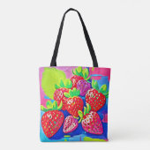 Pop Art Erdbeeren Tasche (Rückseite)