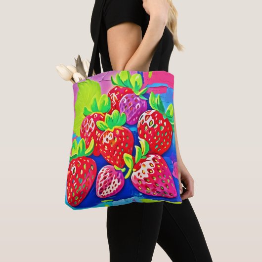 Pop Art Erdbeeren Tasche (Von Nahem)