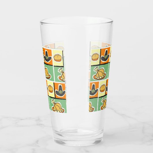 Pop Art Erntedank Abendessen Glas (Rechts)