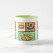 Pop Art Erntedank Abendessen Tasse (Zentrum)
