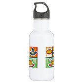 Pop Art Erntedank Abendessen Trinkflasche (Rückseite)