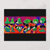 Pop Art Erntedank Silhouetten Feiertagspostkarte (Vorderseite)