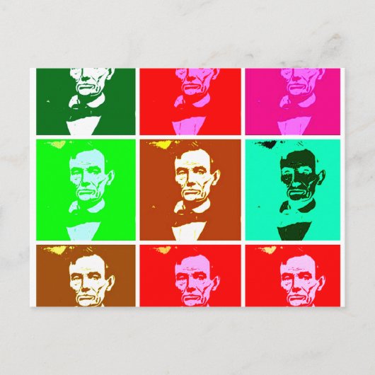 Pop Art .esque Abraham Lincoln Postkarte (Vorderseite)