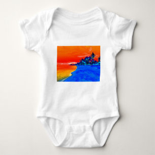 Pop Art Exotic Beach Palmen Baby Strampler