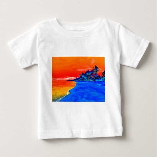 Pop Art Exotic Beach Palmen Baby T-shirt (Vorderseite)