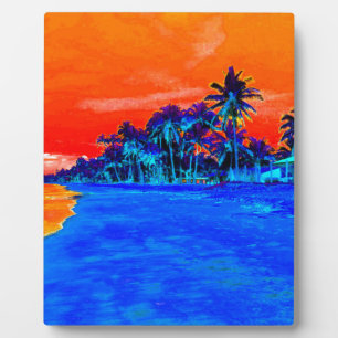 Pop Art Exotic Beach Palmen Fotoplatte