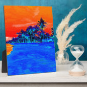 Pop Art Exotic Beach Palmen Fotoplatte (Seite)
