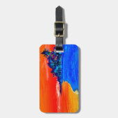 Pop Art Exotic Beach Palmen Gepäckanhänger (Vorderseite vertikal)