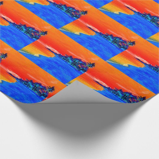 Pop Art Exotic Beach Palmen Geschenkpapier (Ecke)