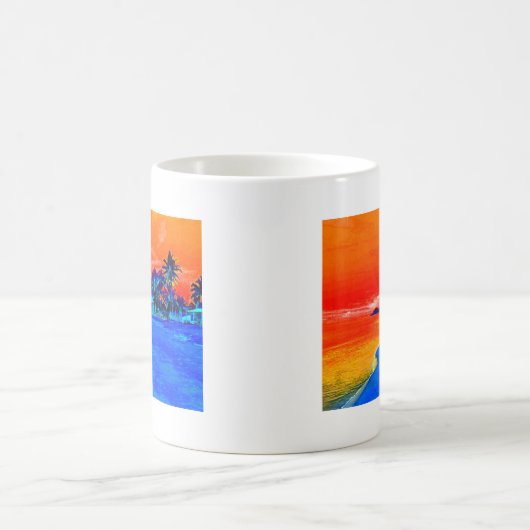 Pop Art Exotic Beach Palmen Kaffeetasse (Mittel)