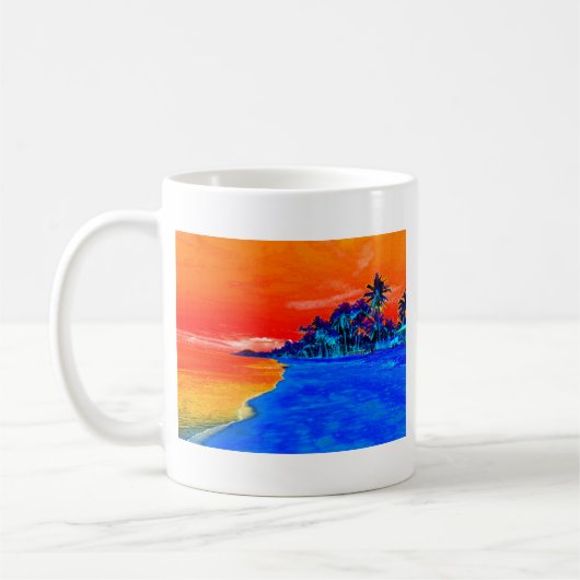 Pop Art Exotic Beach Palmen Kaffeetasse (Links)