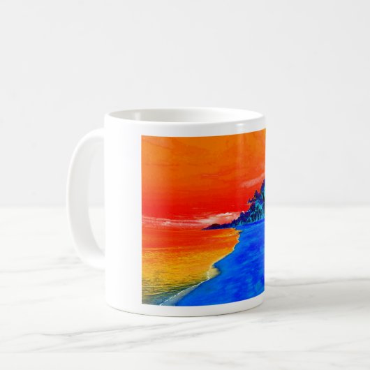 Pop Art Exotic Beach Palmen Kaffeetasse (Vorderseite Links)