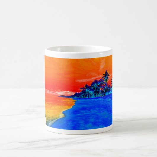 Pop Art Exotic Beach Palmen Kaffeetasse (Mittel)