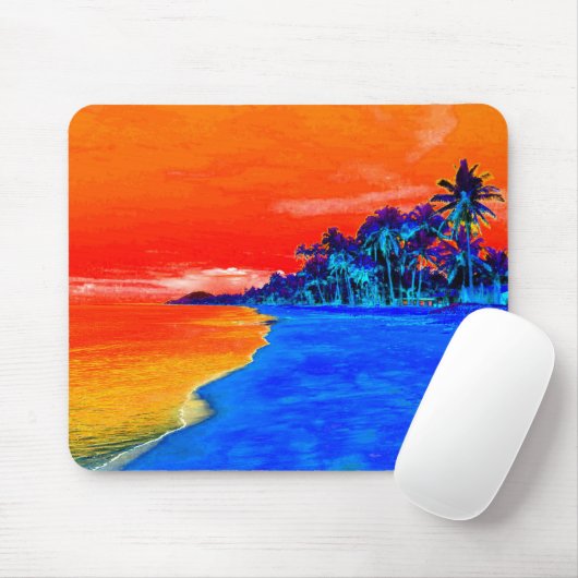 Pop Art Exotic Beach Palmen Mousepad (Mit Mouse)