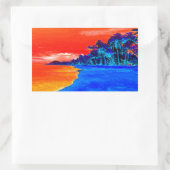 Pop Art Exotic Beach Palmen Rechteckiger Aufkleber (Tasche)