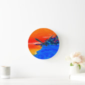 Pop Art Exotic Beach Palmen Runde Wanduhr (Zuhause)