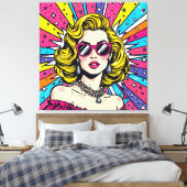 Pop Art Explosion - Retro Glam Comic Leinwanddruck (Insitu (Schlafzimmer))