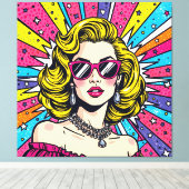 Pop Art Explosion - Retro Glam Comic Leinwanddruck (Insitu (Holzboden))