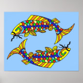 Pop Art Extravagant Fische Fischen Poster (Vorne)