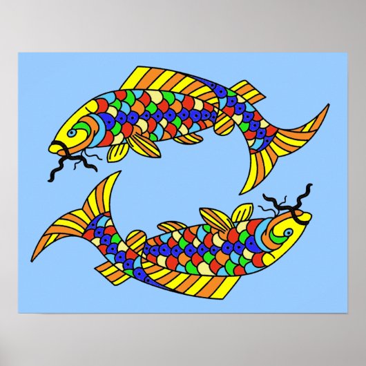 Pop Art Extravagant Fische Fischen Poster (Vorne)